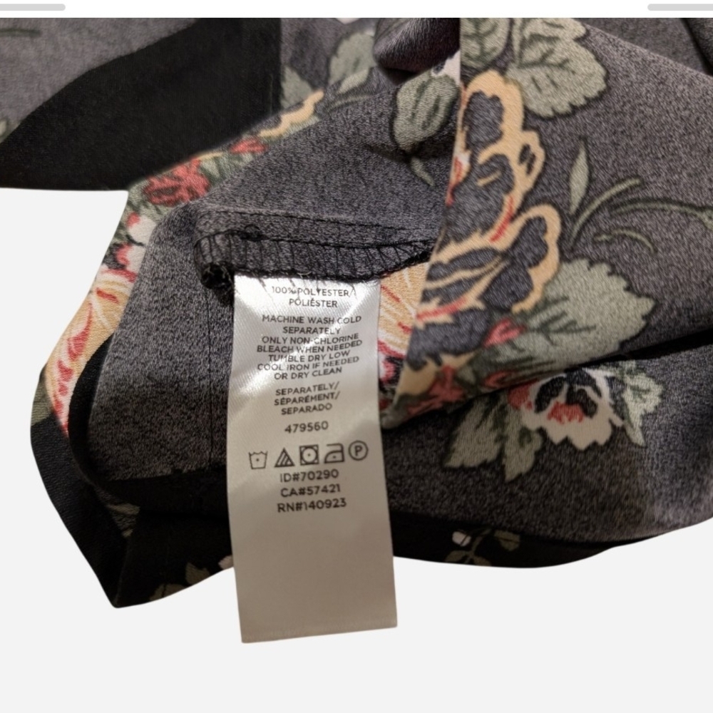 LOFT Black Floral Long Sleeve Casual Dress - Picture 6 of 7